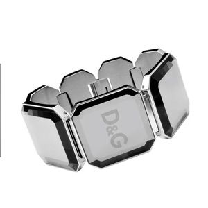 Dolce and Gabbana bracelet. It is made of faceted glass with a mirror effect.